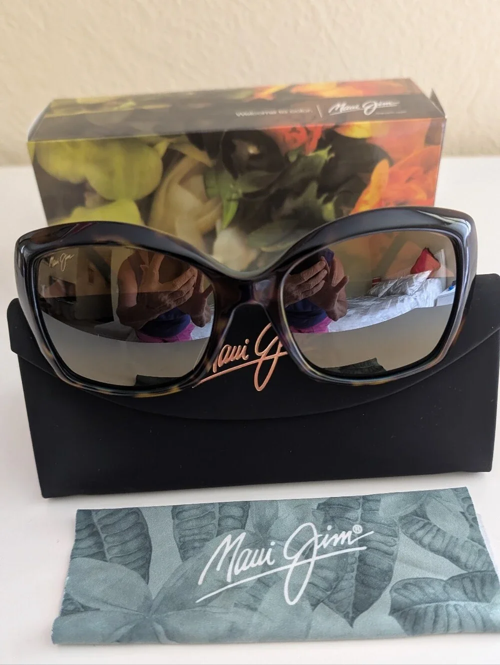 NWB MAUI JIM WOMEN'S ORCHID POLARIZED HOT FASHION BEAUTIFUL SUNGLASSES